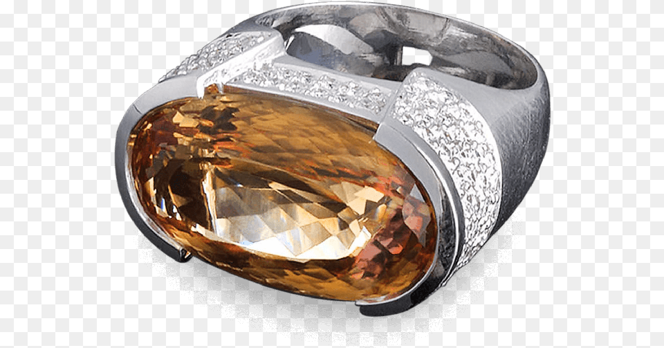 Imperial Topaz And Diamond Ring Engagement Ring, Accessories, Gemstone, Jewelry Free Png Download
