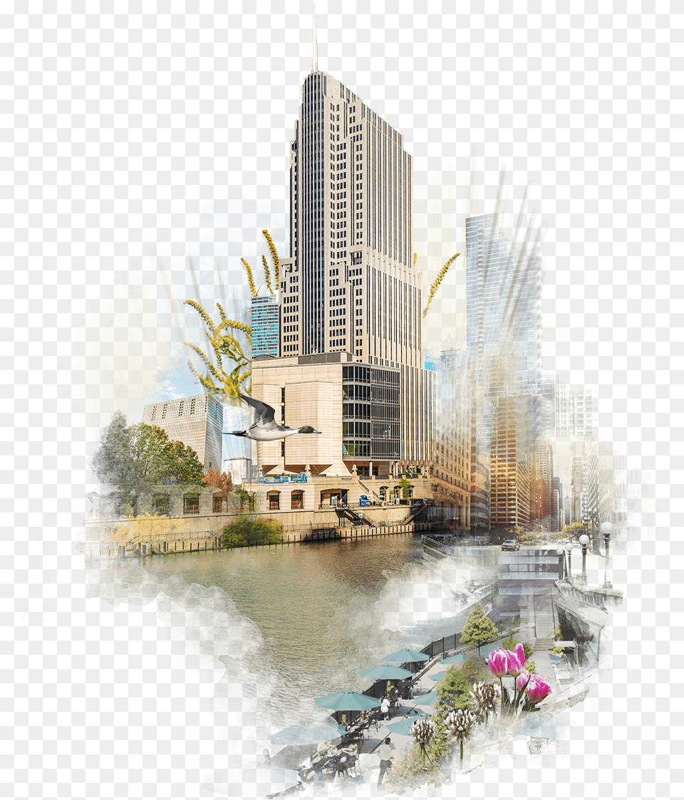 Important Connections Happen Here Tower Block, Metropolis, Fountain, Office Building, City Free Png Download