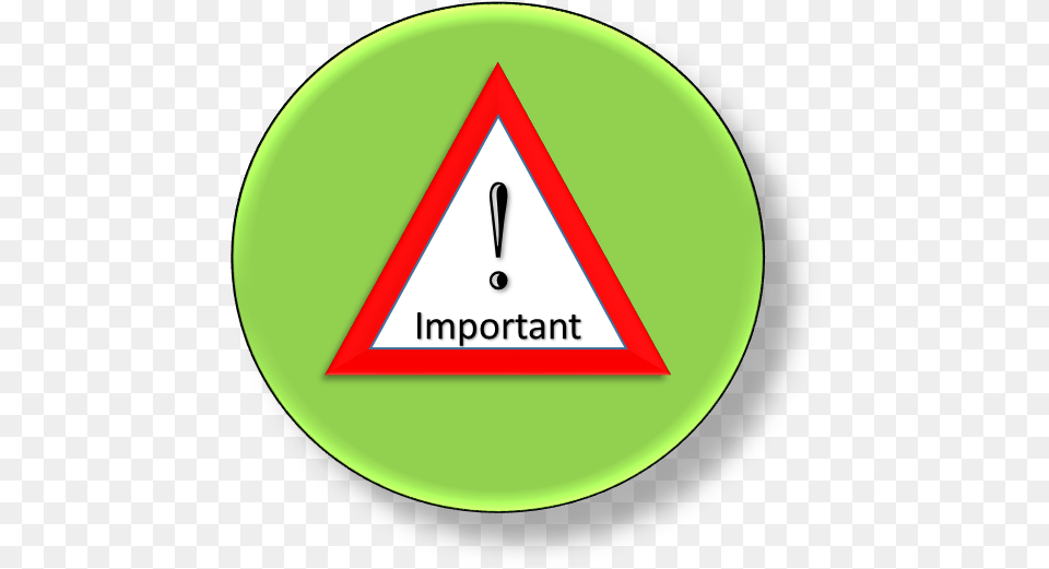 Important Icon Green Traffic Sign, Triangle, Symbol, Disk Free Png