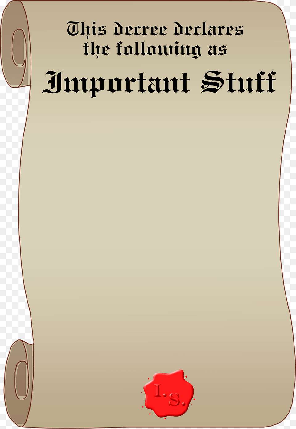 Important Stuff Scroll Clipart, Text, Document Png Image