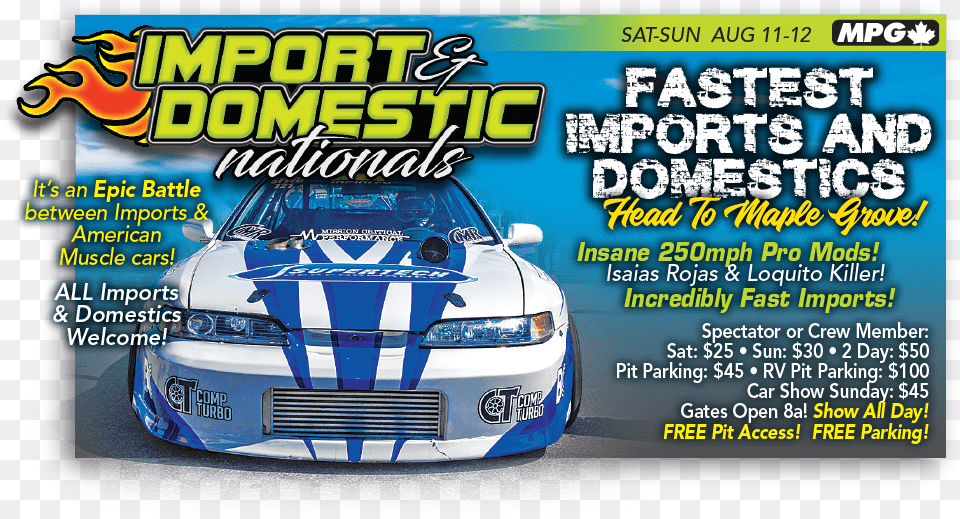Imports Amp Domestic Nationals Maple Grove Raceway, Advertisement, Car, Poster, Transportation Free Png Download