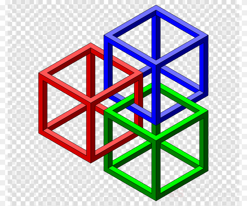 Impossible Cubes Clipart Impossible Cube Penrose Triangle Geometric Optical Illusion Cube Png