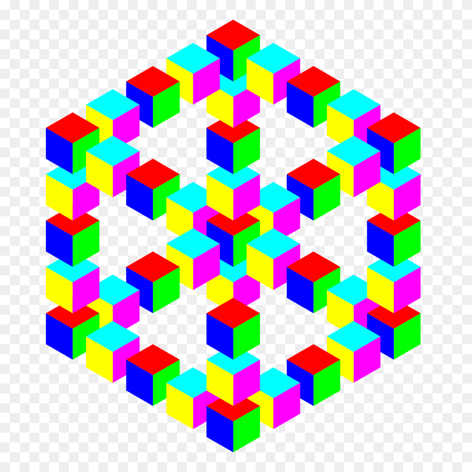 Impossible Hexagon Cube Clipart, Pattern Png Image