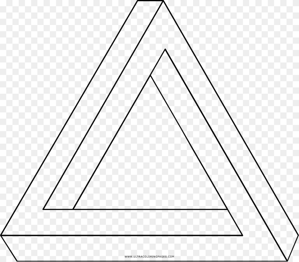 Impossible Triangle Coloring Page, Gray Free Png Download