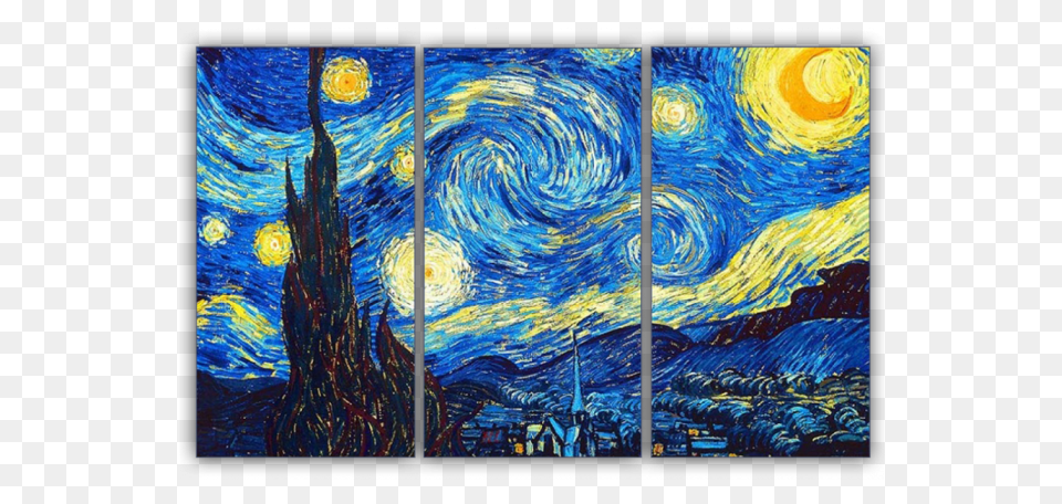 Impressionist Painting Starry Night, Art, Modern Art, Canvas, Collage Free Transparent Png