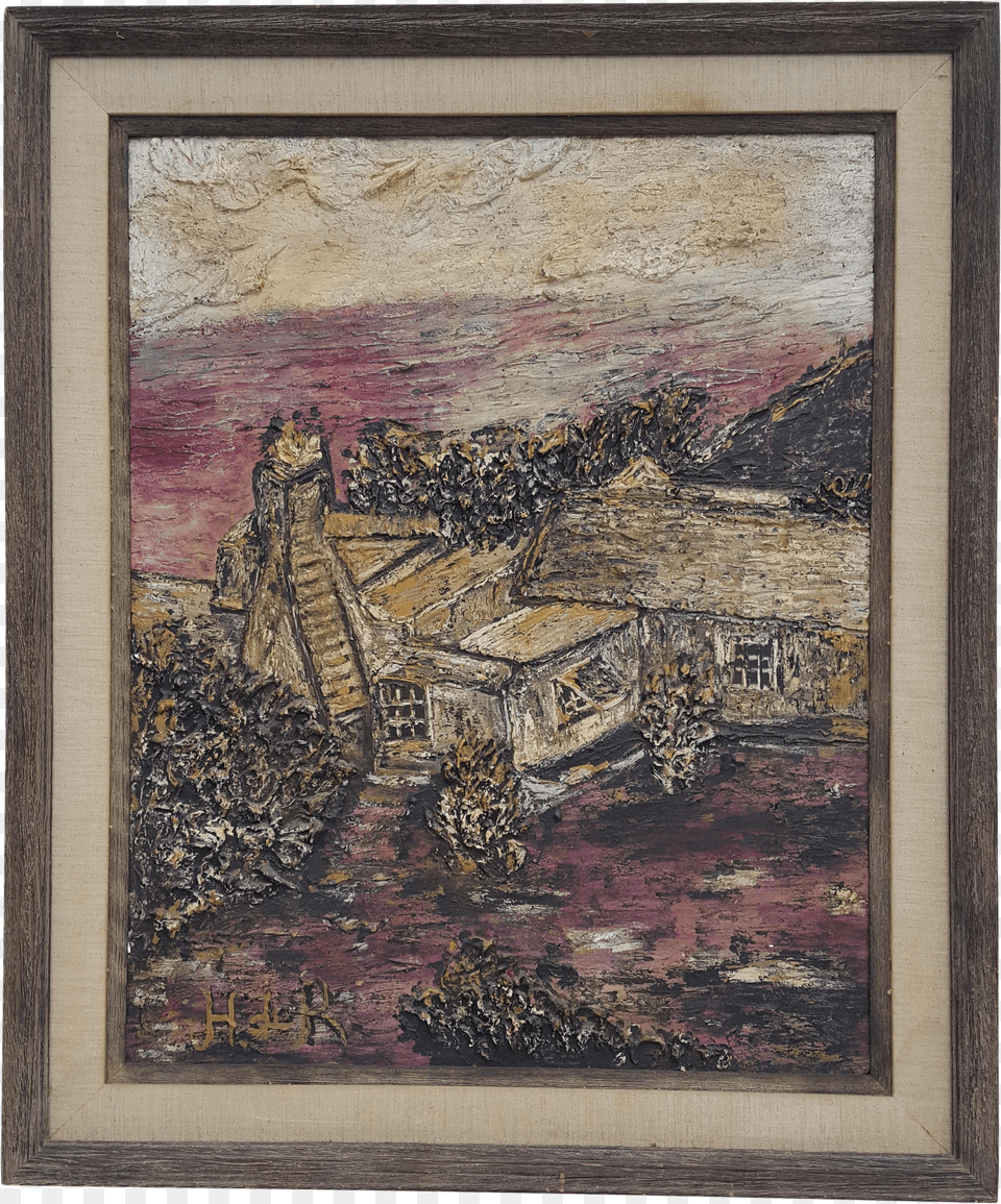 Impressionistic Drawing Textured Landscape Picture Frame Free Png Download