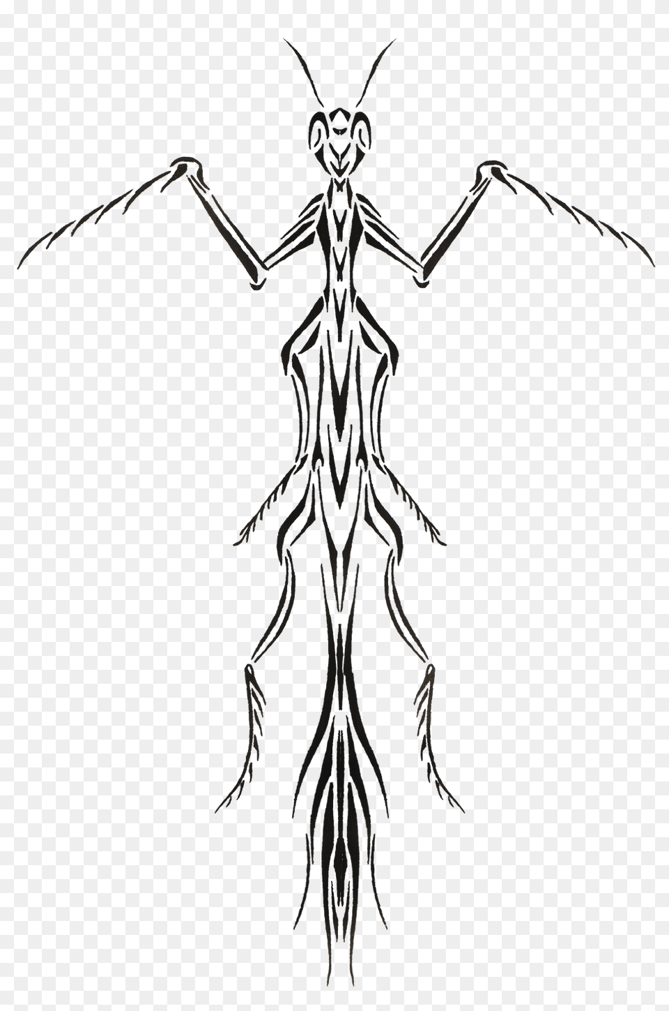 Impressive Black Mantis Tattoo Stencil Coloring Pages Praying, Animal, Art, Bee, Insect Free Png Download
