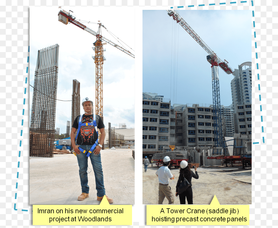 Imran On His New Commercial Project At Woodlands Crane Operator Salary Singapore, Construction, Construction Crane, Boy, Person Free Png Download