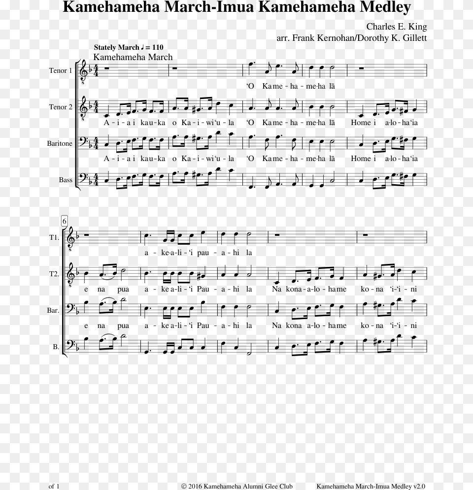 Imua Kamehameha Sheet Music, Gray Free Transparent Png