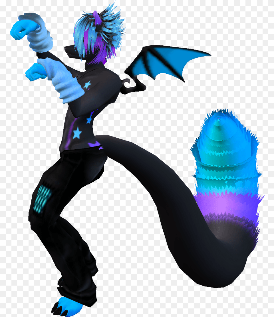 Imvu Furry Skin Template Black And Blue Male Furry, Adult, Female, Person, Woman Png Image