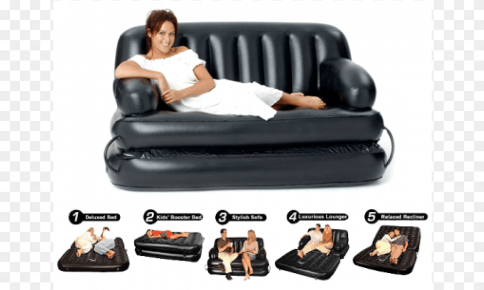 In 1 Air Sofa Bed Air Sofa 5 In, Couch, Furniture, Adult, Female Free Transparent Png