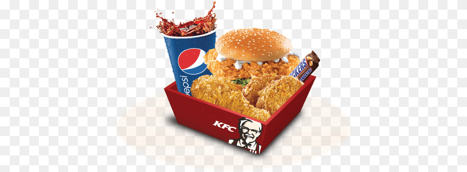 In 1 Zinger Meal Kfc, Burger, Food, Lunch, Baby Free Transparent Png