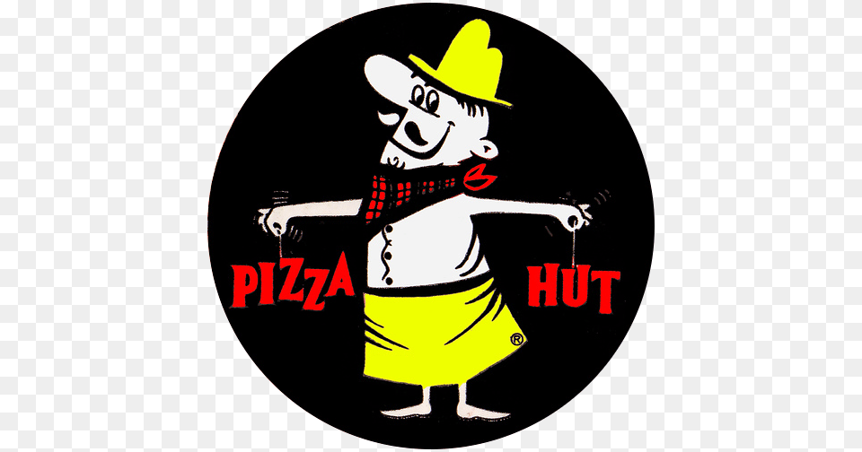 In 1967 Pizza Hut Opened Test Locations In The Cyberslands First Pizza Hut Logo, Clothing, Hat, Person Free Png