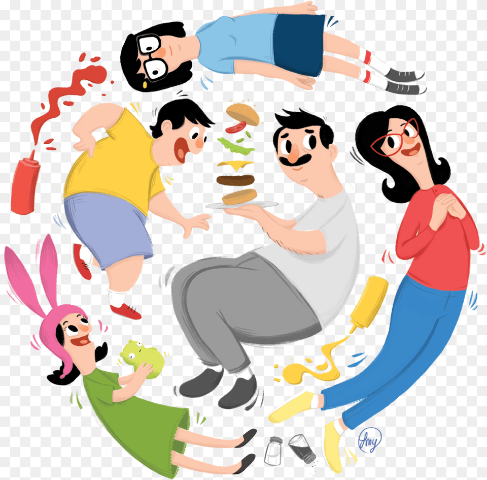 In Celebration Of Bobs Burgers Emmy Nomination This Cartoon, Photography, Art, Painting, Adult Free Png Download