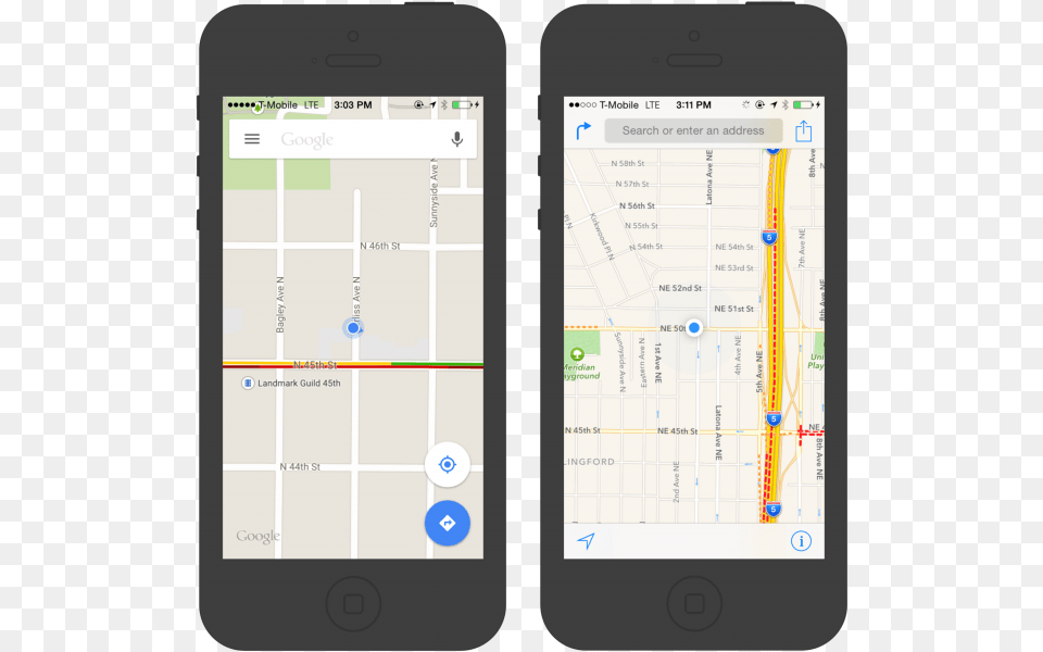 In Depth Design Comparison Of Apple Maps Vs Google Maps Ux, Electronics, Mobile Phone, Phone Png