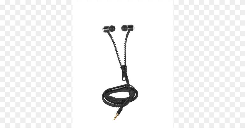 In Ear Headphones Zipper Cord Black Headphones, Smoke Pipe, Electrical Device, Microphone, Electronics Free Png Download