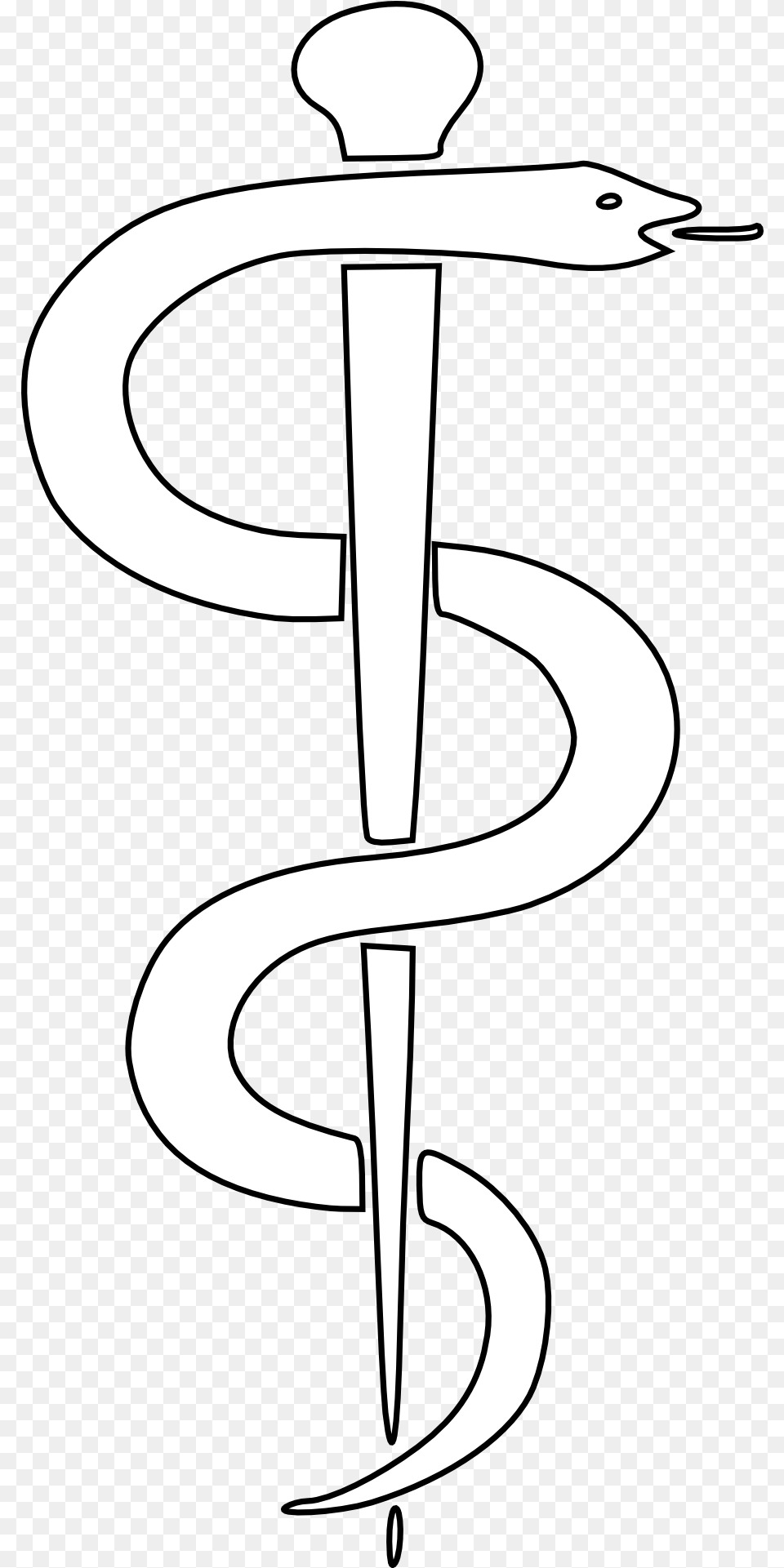 In Greek Mythology The Rod Of Asclepius Rod Of Asclepius White, Stencil, Symbol, Text, Animal Png Image
