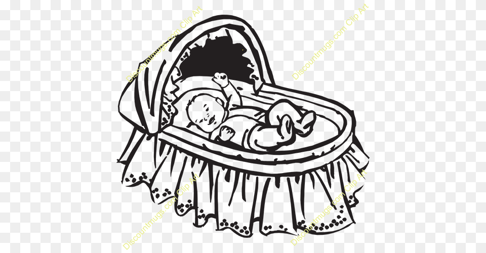 In Lace Crib Clip Art, Furniture, Bed, Cradle, Baby Png Image