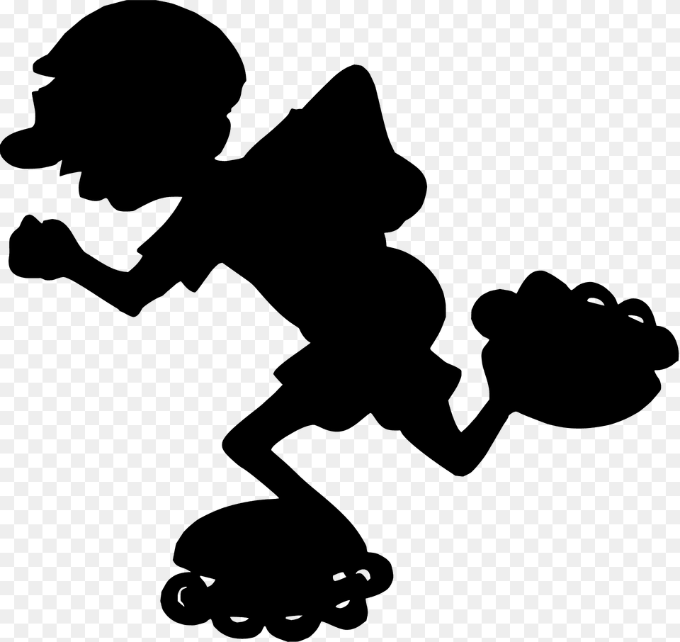 In Line Skater Silhouette, Stencil, Person Free Png