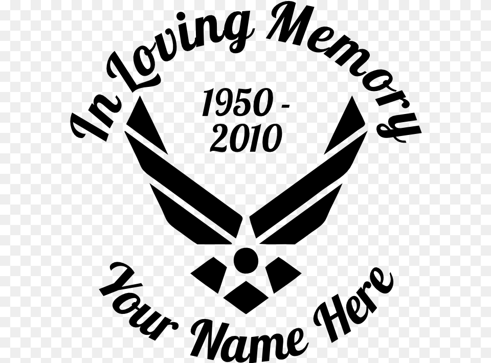 In Loving Memory Air Force Sticker Air Force Symbol, Gray Free Png Download