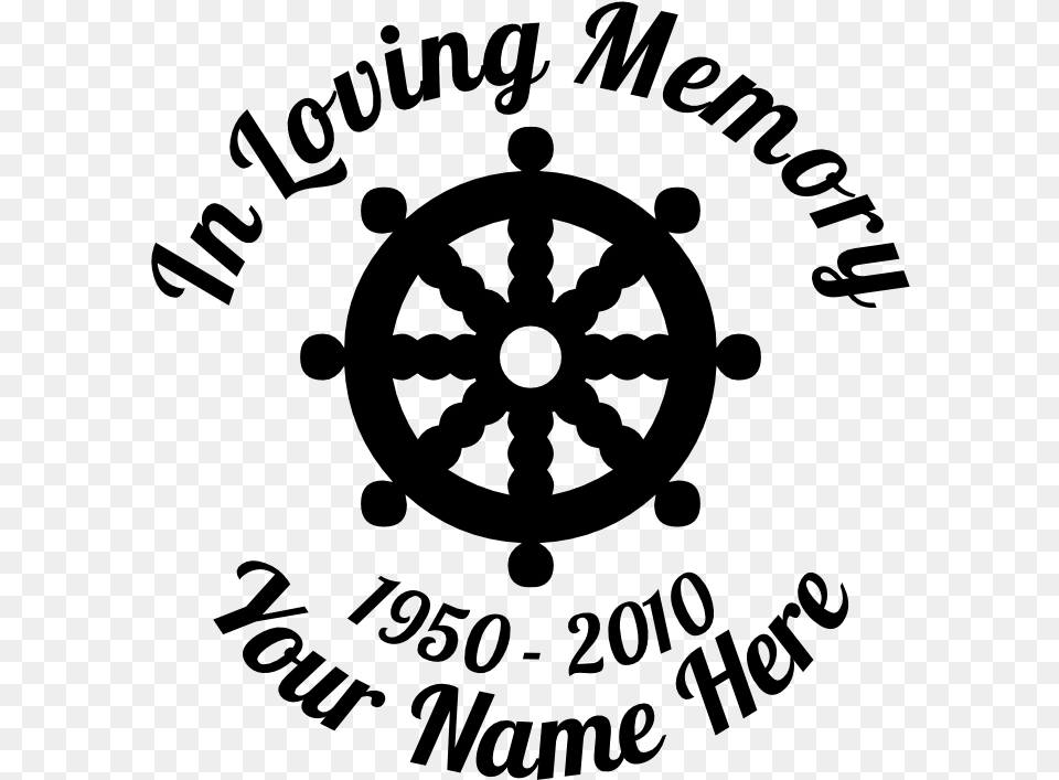 In Loving Memory Boat Steering Wheel Sticker Circle, Gray Free Png Download