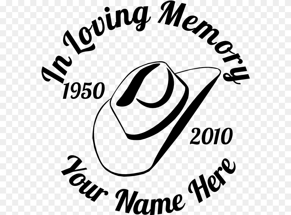In Loving Memory Cowboy Hat Sticker, Gray Free Transparent Png