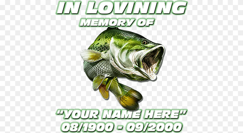 In Loving Memory Fishing Decal Big Mouth Bass, Advertisement, Animal, Fish, Sea Life Free Png