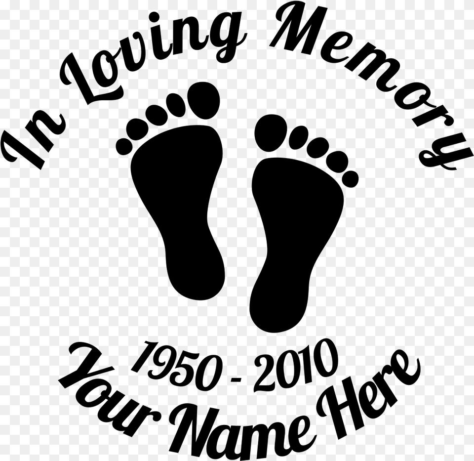 In Loving Memory Footprints Baby Feet Print Clipart Loving Memory Baby, Gray Free Png Download