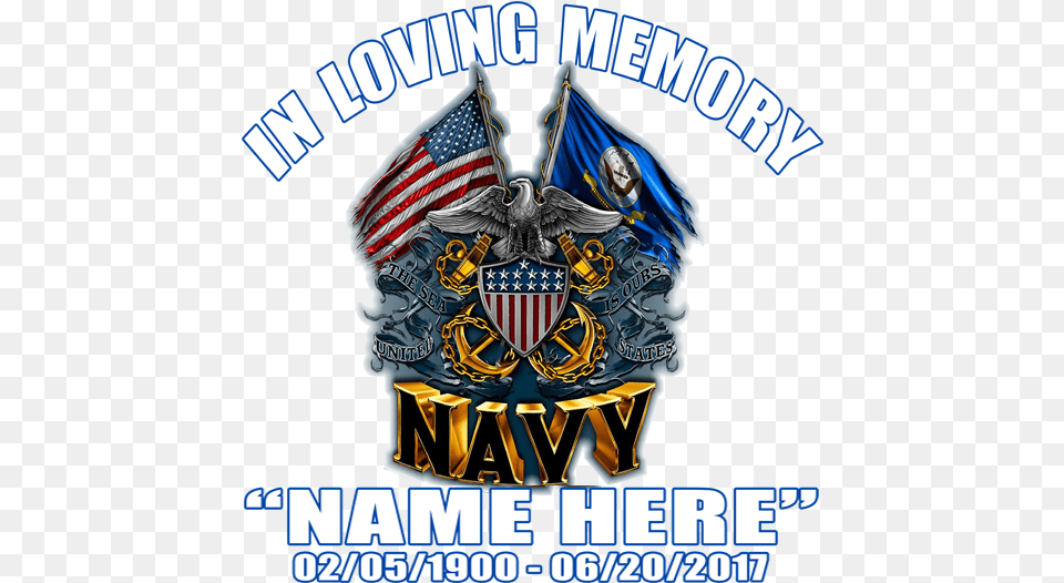 In Loving Memory Navy Decal Poster, Emblem, Logo, Symbol, Badge Png Image