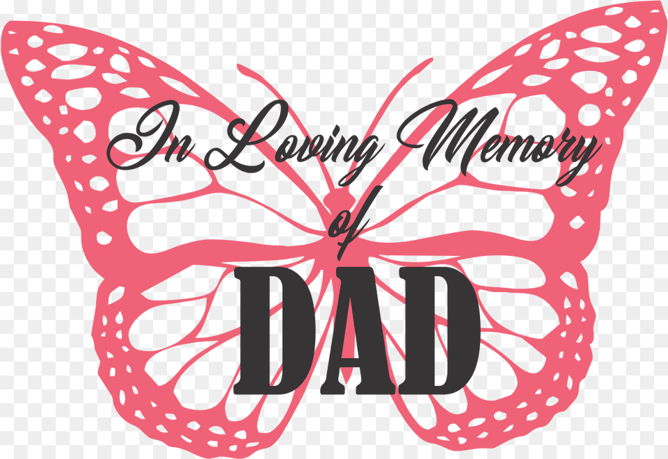 In Loving Memory Of Dad Butterfly Clipart Black And White, Accessories, Pattern, Flower, Petal Free Png