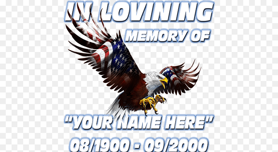 In Loving Memory Patriot Eagle Decal Golden Eagle, Animal, Bird, Beak, Electronics Free Png Download