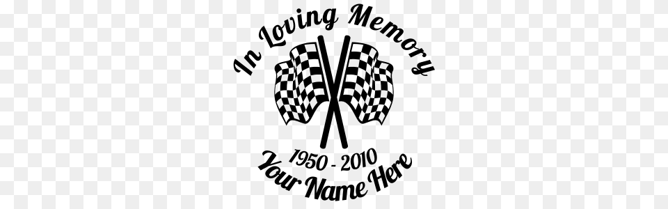 In Loving Memory Racing Flags Sticker, Gray Free Png Download