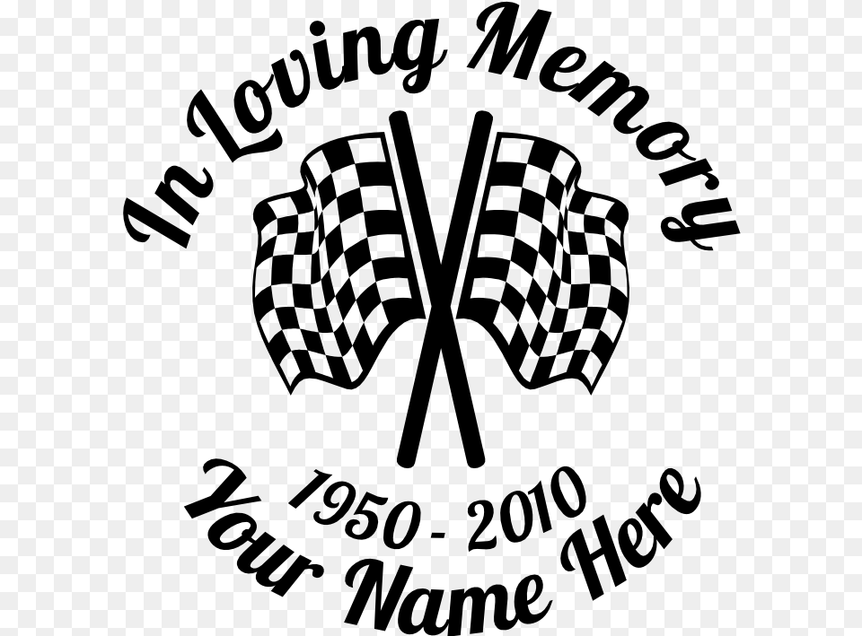 In Loving Memory Racing Flags Sticker Illustration, Gray Free Png Download
