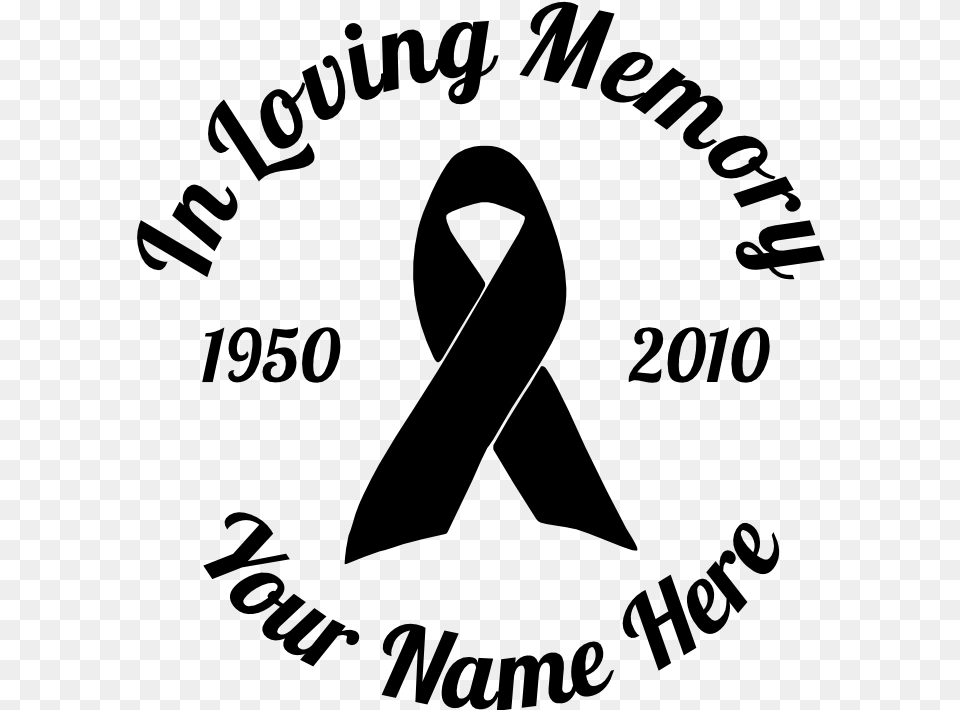 In Loving Memory Ribbon Sticker Calligraphy, Gray Free Transparent Png