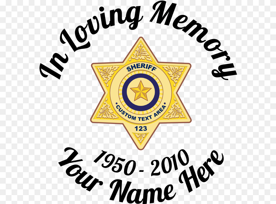 In Loving Memory Sticker Sheriff Badge Emblem, Logo, Symbol, Dynamite, Weapon Free Png Download
