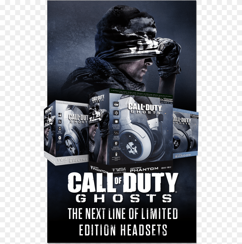 In Making Call Of Duty Activision Has Become Known Call Of Duty Ghosts Ear Force Phantom Wireless Gaming, Poster, Advertisement, Person, Man Free Transparent Png