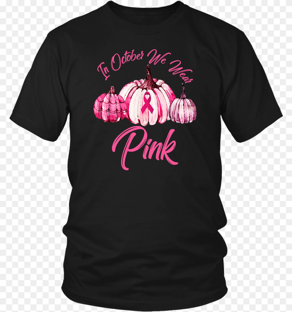 In October We Wear Pink Pumpkin Breast Cancer Ribbon Polo Shirt With Fish, Clothing, T-shirt, Food, Produce Free Transparent Png