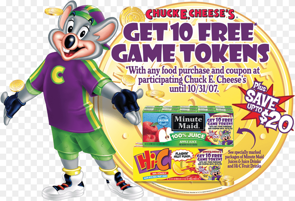 In Store Pos To Support The On Pack Promotion Ptt Chuck E Cheese, Toy, Advertisement, Poster, Clothing Png Image