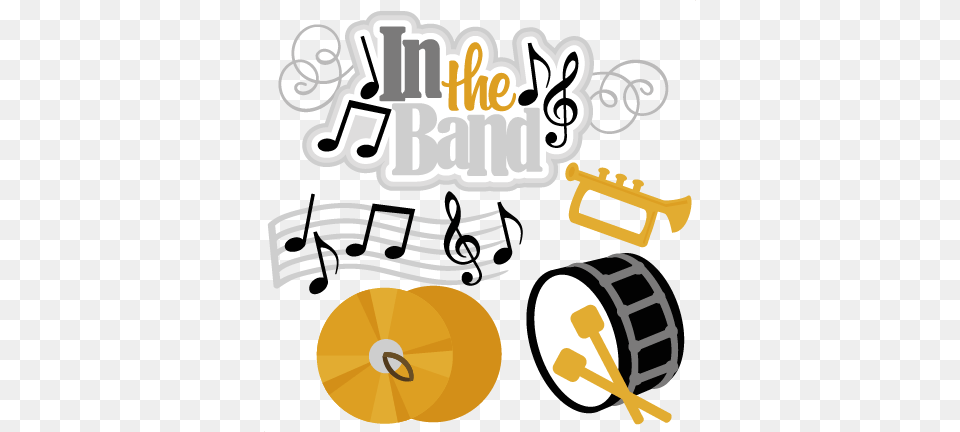 In The Band Svg Cutting Files Music Svg Cut Files Trumpet Miss Kate Cuttables Music, Musical Instrument Free Png