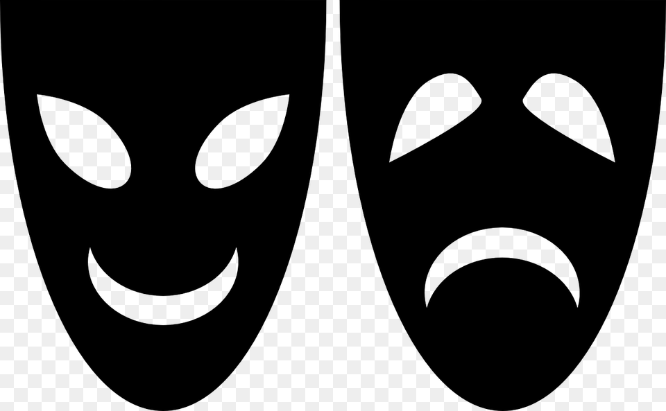 In The Finite World Happy And Sad Are Two Faces Of Mascara De Teatro Feliz, Gray Png Image