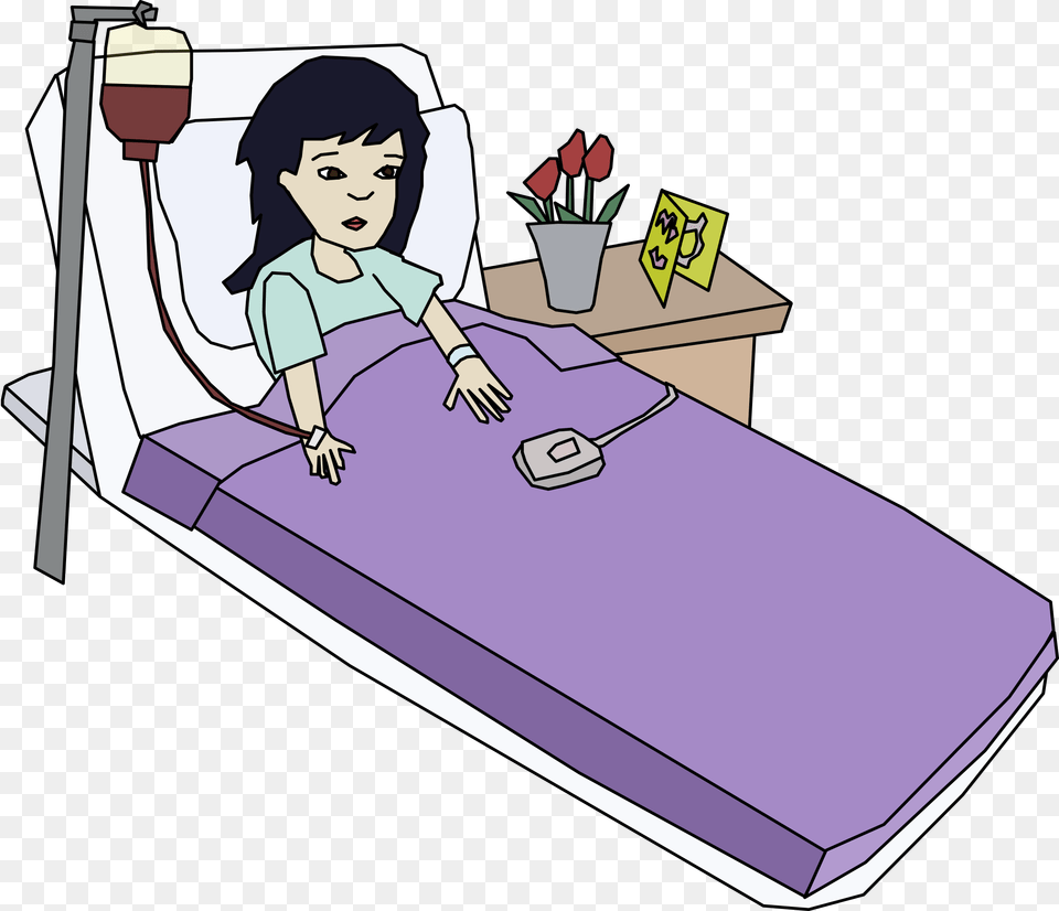 In The Hospital Woman In Hospital Bed Clipart, Baby, Person, Face, Head Png