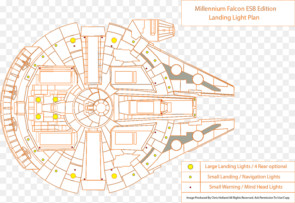 In The Lighting Set There Are 5 Different Sets Of Lights Millennium Falcon Landing Light, Bulldozer, Machine, Wheel, Diagram Free Png Download