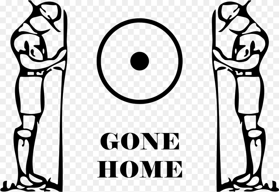 In The Middle The Scout Symbol For Going Home Scout Gone Home Sign, Gray Png Image