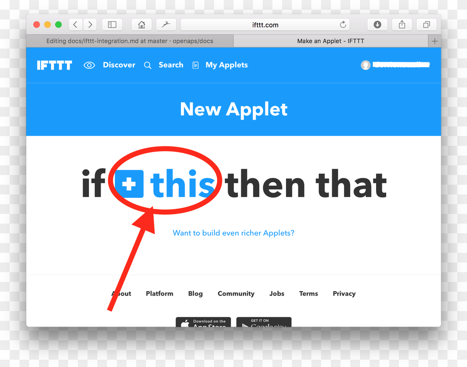 In The Next Screen Type Button Ifttt Applet, File, Page, Text, Webpage Free Png Download
