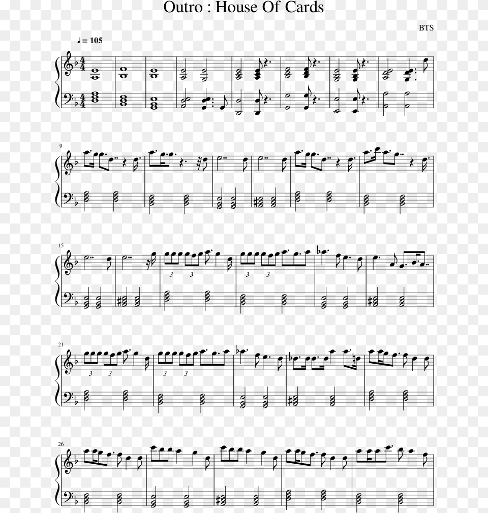In The Night Sheet Music Composed By The Weeknd 1 Of Sheet Music, Gray Free Png