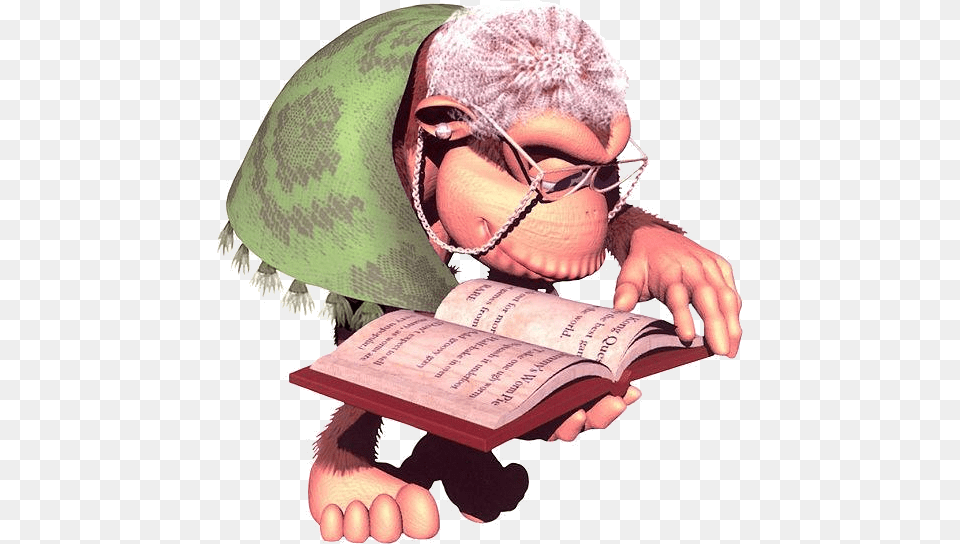 In The Really First Donkey Kong Game Wrinkly Was Alive Donkey Kong Country 2 Wrinkly Kong, Person, Reading, Book, Publication Free Png Download