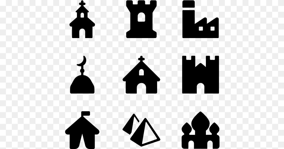 In The Temple Mosque Pictogram, Gray Png Image