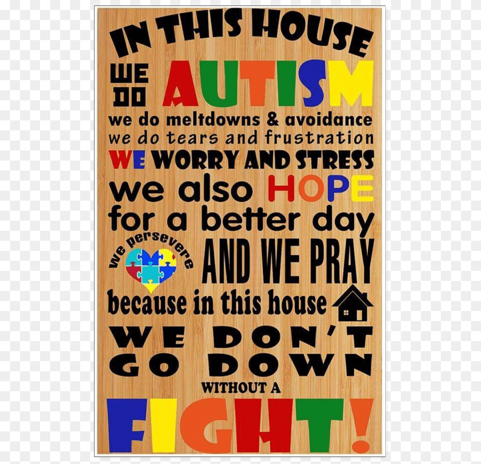 In This House We Do Autism Workshop, Advertisement, Book, Poster, Publication Png