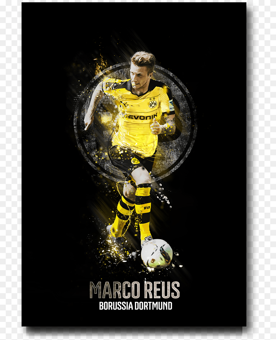 In Zusammenarbeit Mit Global Garments Borussia Dortmund Reus Poster, Advertisement, Sphere, Adult, Person Free Transparent Png