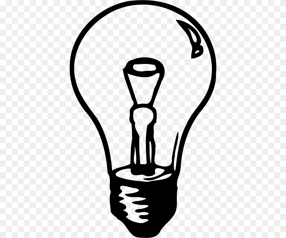 Incandescent Light Bulb Clipart, Gray Png Image